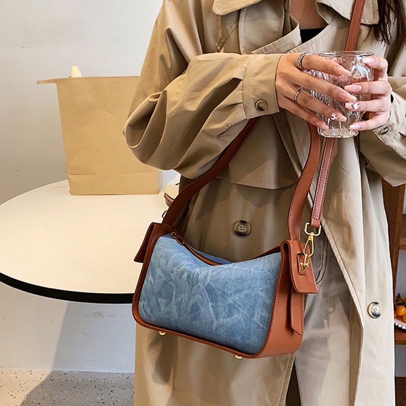 Mischa Túi Đeo Vai Dây Bản Rộng Phối Màu Tương Phản Thời Trang Cho Nữ