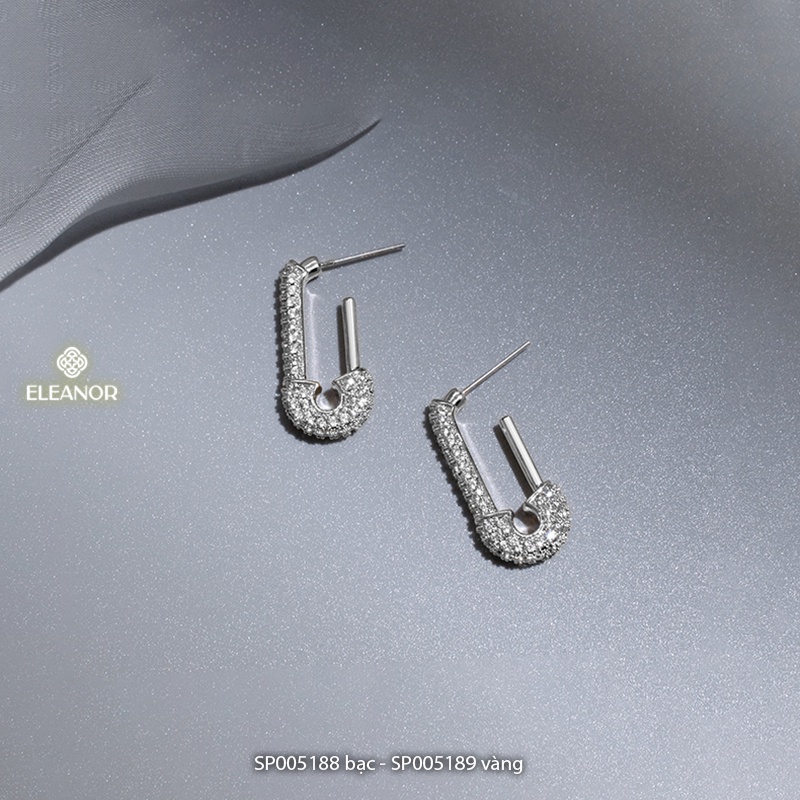 Bông tai nữ Eleanor Accessories đính đá hình ghim cài áo phụ kiện trang sức hiện đại 5188