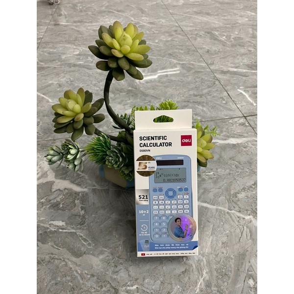 Máy tính cầm tay học sinh Deli CD580VN mới nhất cho học sinh cấp 2 3 chuyên dụng mang vào phòng thi, bảo hành 5 năm