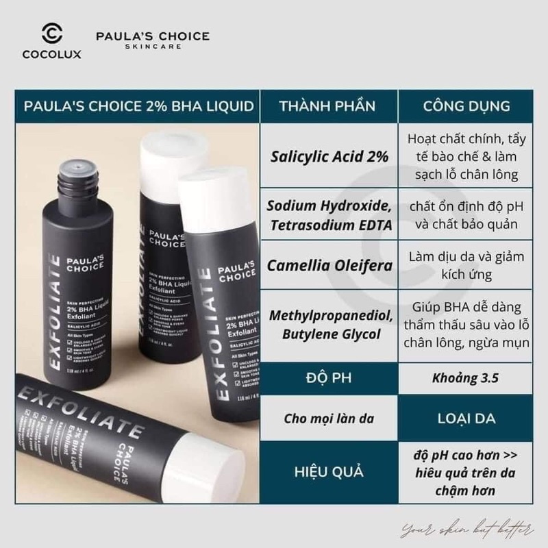 Dung dịch loại bỏ tế bào chết Paulas Choice Skin Perfecting 2% BHA Liquid Exfoliant 118 ml