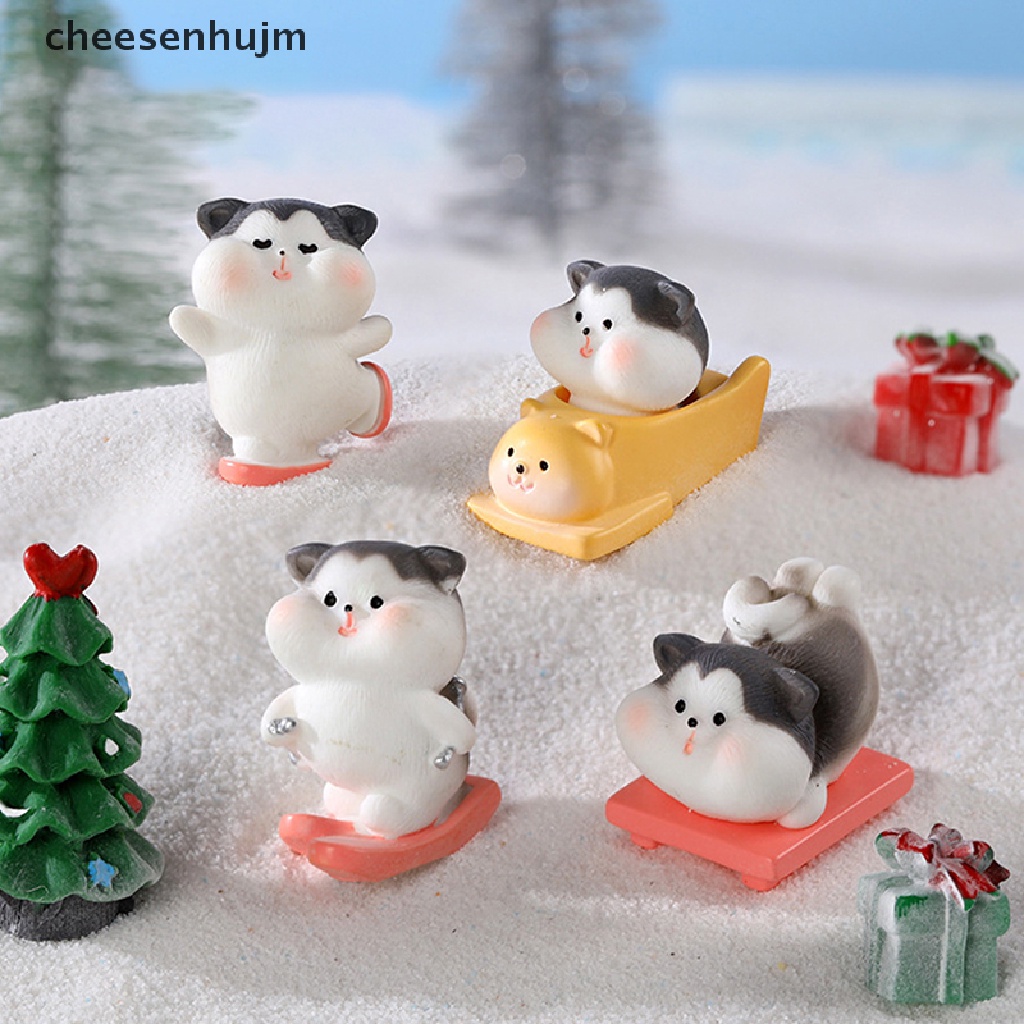 Đồ trang trí Chú Mèo Hoạt Hình Bằng Nhựa Resin Dễ Thương Trang Trí Tiểu Cảnh / Bàn Làm Việc