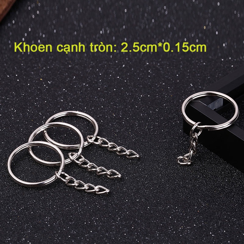 Bộ 10 khoen Móc khóa càng cua kèm khoen dùng mix phụ kiện kim loại móc khóa handmade