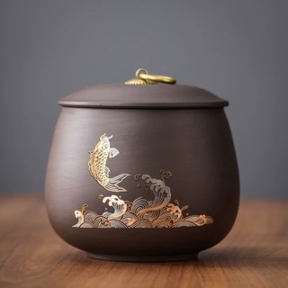 Hũ trà gốm nâu - M1
