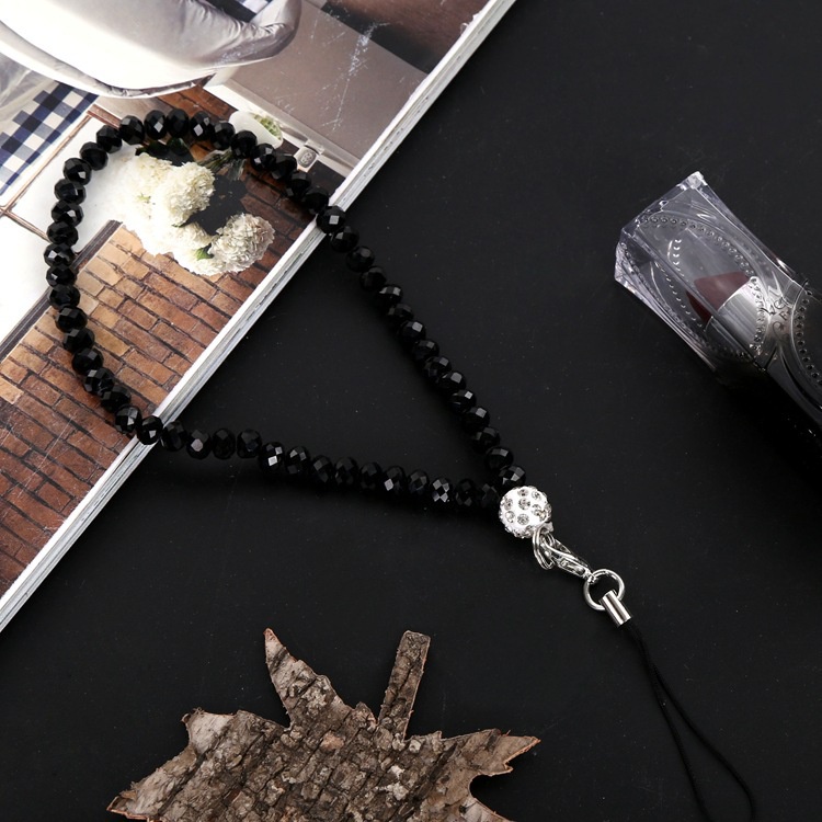 Dây Đeo Tay Chuỗi Hạt Pha Lê Màu Trơn 6MM Chống Thất Lạc Cho iPhone Android OPPO VIVO Huawei Xiaomi Redmi Samsung