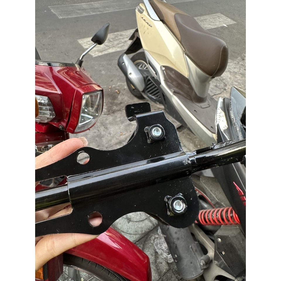 BỘ GÁC CHÂN TRƯỚC  VÀ CHỐNG NGANG 2 TẦNG  XE FUTURE 1 - DREAM - WAVE 110