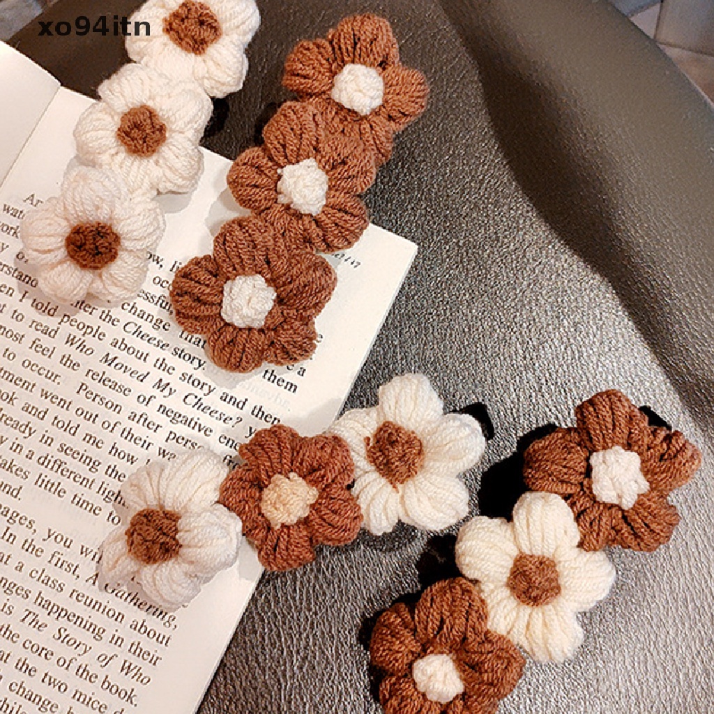 Kẹp Tóc Bện Dây Đính Hoa Hai Lớp Thời Trang Cho Nữ