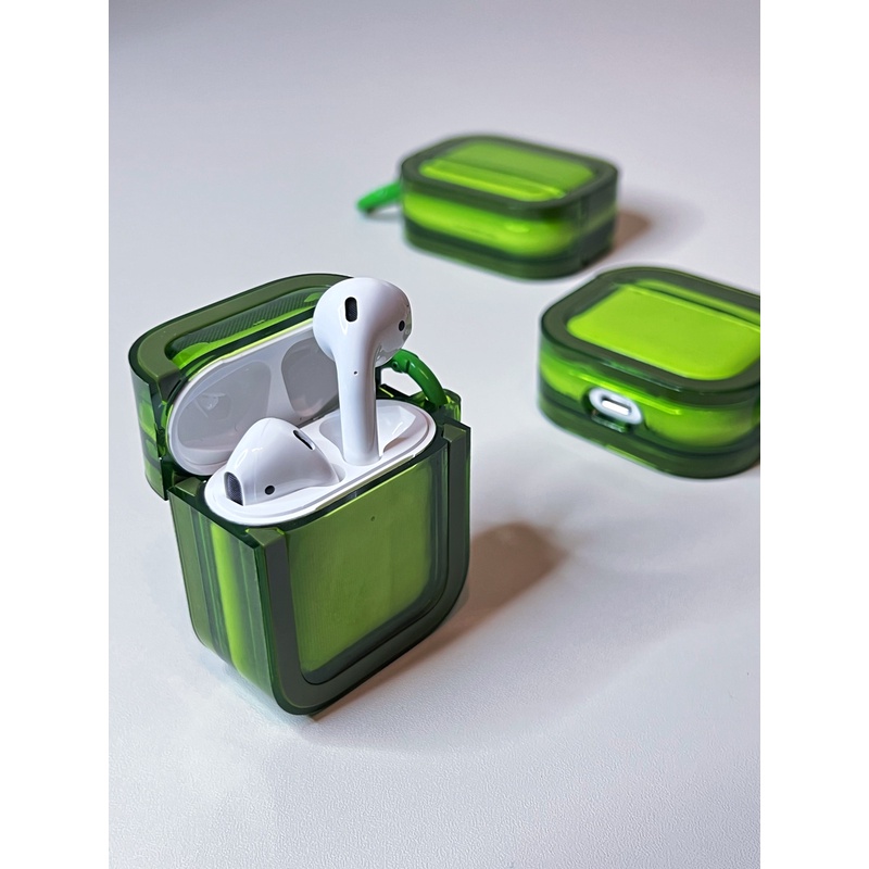 Vỏ Bảo Vệ Hộp Sạc Tai nghe không dây Airpods 1 2 gen3 pro2 2022 Bằng Silicon TPU Mềm Trong Suốt Hình Vuông Màu Thạch