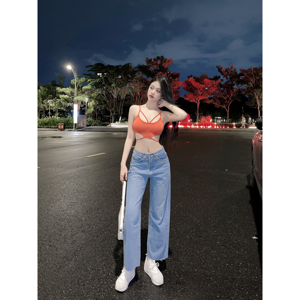 Croptop Thun Nhún V-neck 3313