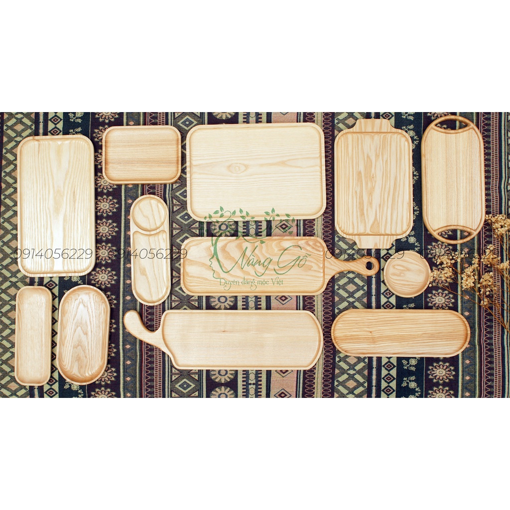 Thớt  gỗ oval chia ngăn decor, chụp hình.