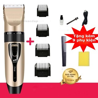 Tông đơ cắt tóc - đầu sạc usb - tặng kèm 9 phụ kiện
