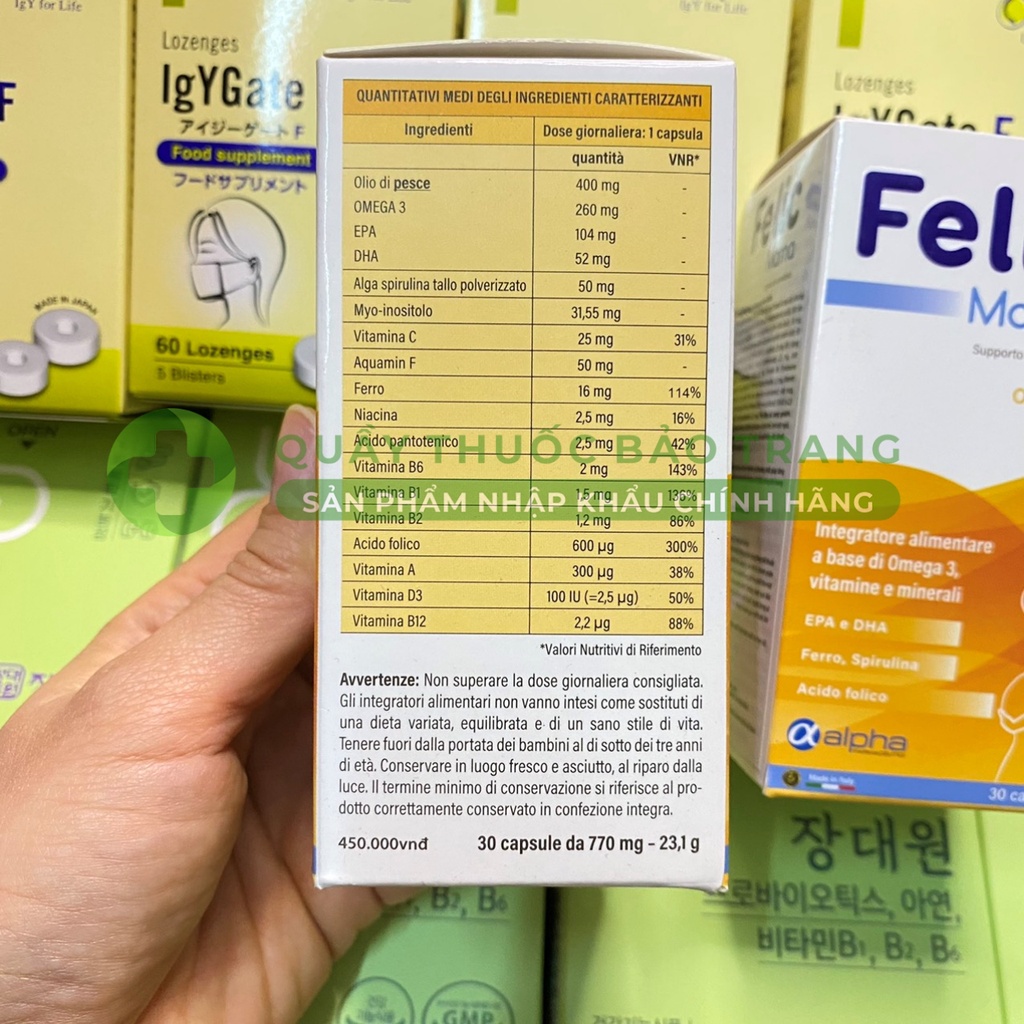 Viên uống bổ bầu Felic Mama, Hỗ trợ giảm căng thẳng, mệt mỏi khi đang mang thai hoặc cho con bú - Hộp 30 Viên