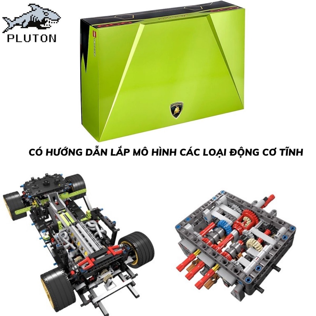 Mô hình lắp ráp siêu xe technic Lambo Sian FKP 37 Mô hình technic tỉ lệ 1:8 với 3696 PCS bảo hành bởi Plut