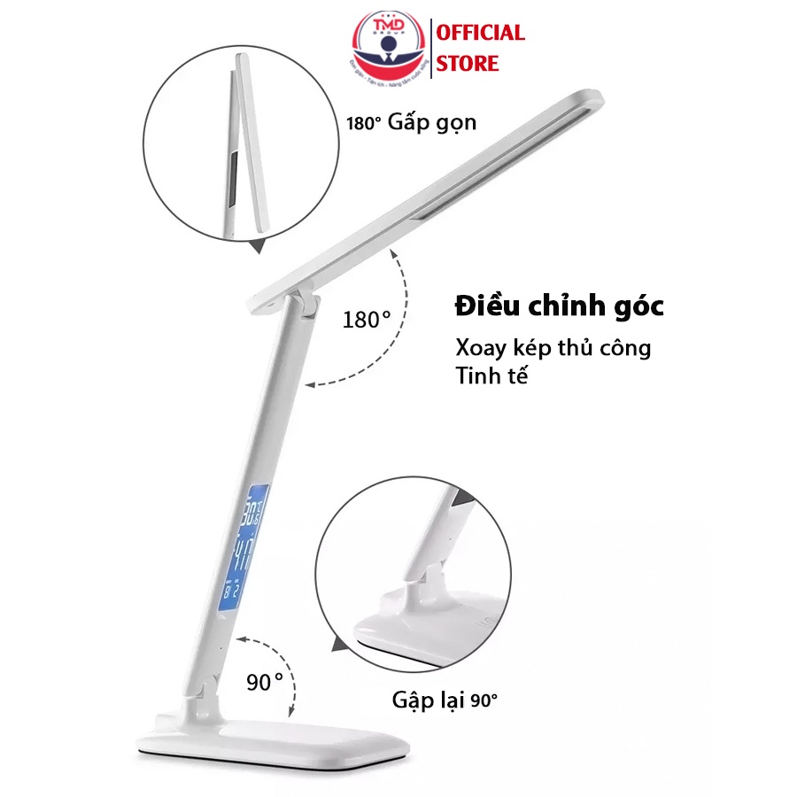 Đèn học chống cận TMD GROUP - Đèn led gấp gọn 7 chức năng ưu việt, Sạc không dây 10w, 3 cường độ ánh sáng tuỳ chỉnh