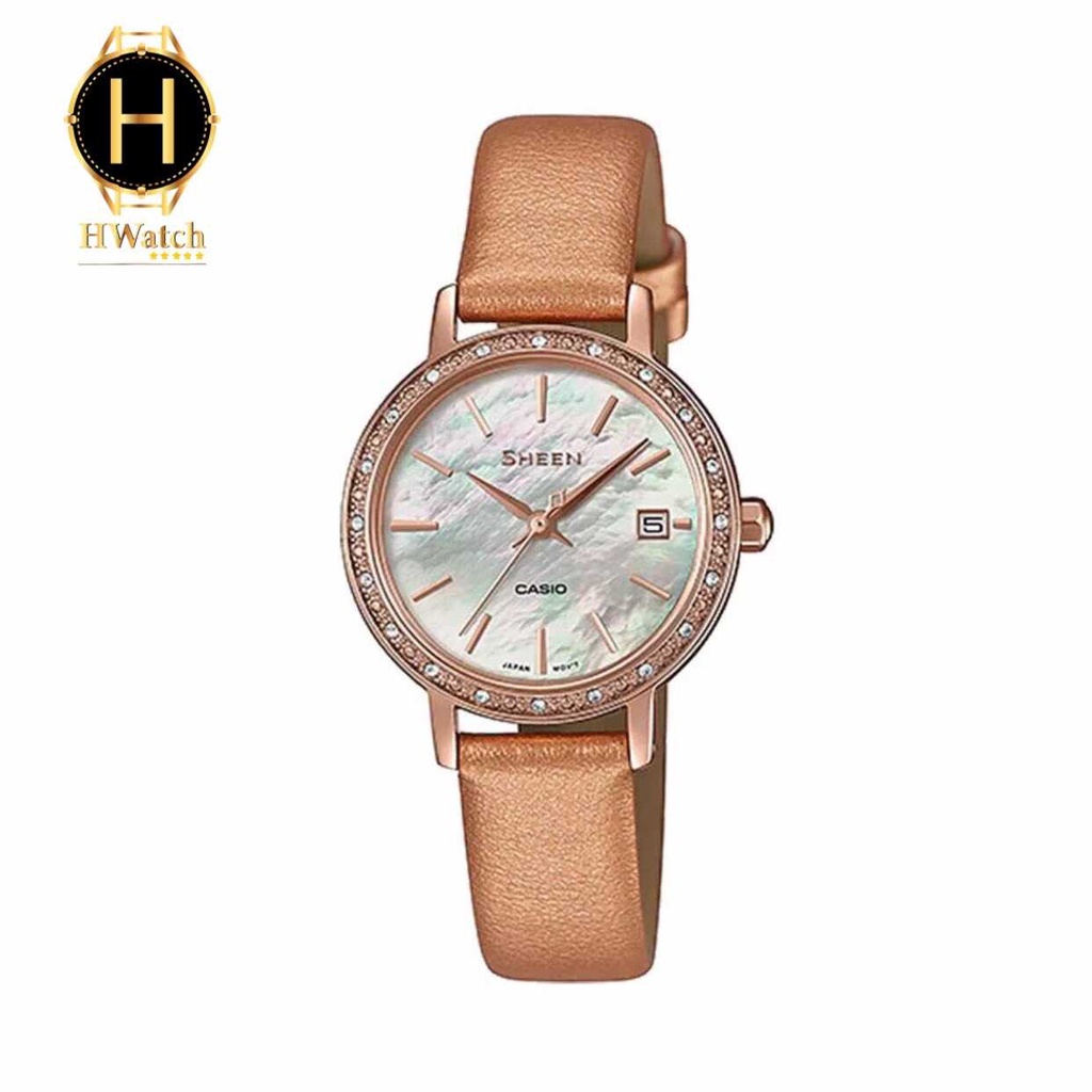 Đồng Hồ Nữ Casio Sheen She-4060PGL-4AUDF Máy PIn Dây Da
