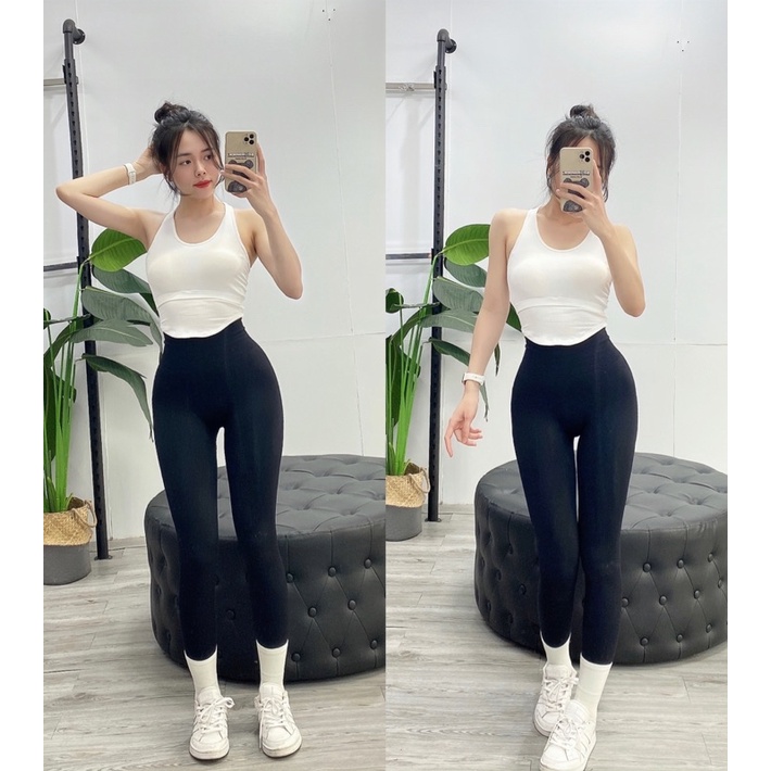 Bộ quần áo tập gym và yoga GRASS set áo sát nách mix quần legging chun mông