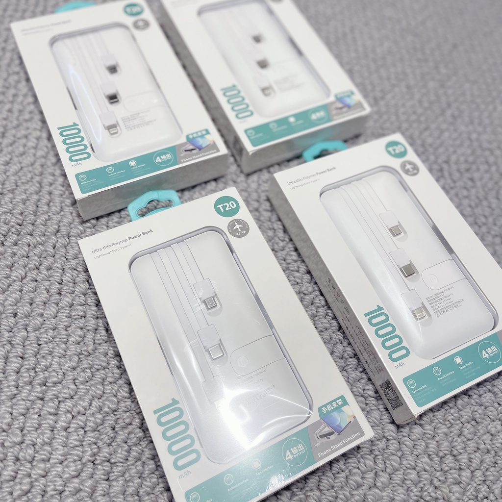 Sạc dự phòng đa năng tích hợp màn hình Led kèm 4 cổng Dung Lượng 10000mah