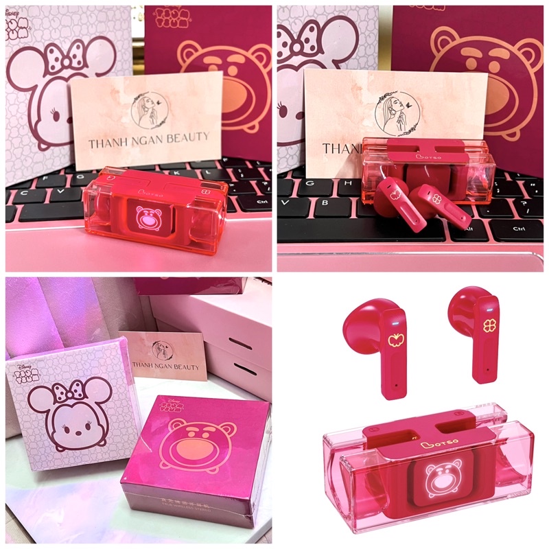 Tai Nghe Bluetooth Disney Lotso Hồng - Disney Minnie And Friends DN03 [HÀNG VỀ LIÊN TỤC]