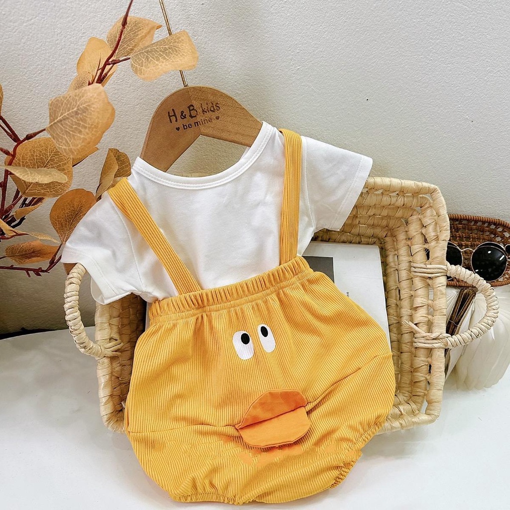 Body yếm hình vịt kèm áo cotton