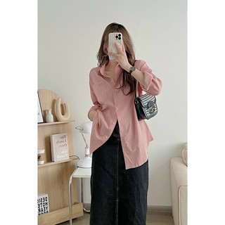 Áo sơ mi nữ đũi xước freesize-Áo sơ mi dài tay nhiều màu-H203