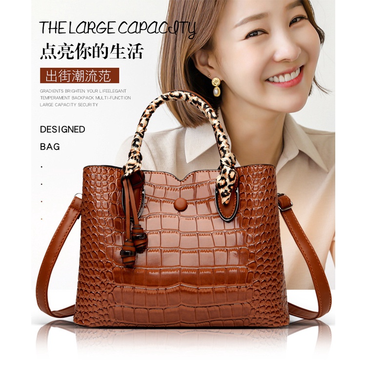 Túi Xách Đeo Chéo Họa Tiết Da Cá Sấu Thời Trang Mới Cho Nữ