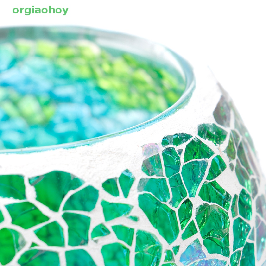 Giá Đỡ Đèn Trà Bằng Thủy Tinh Phong Cách Mosaic Độc Đáo Trang Trí Nhà Cửa