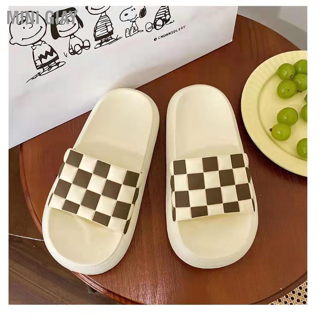 Bán nóng Dép Trượt Nonslip Mềm Mại Thoải Mái Nữ Đen Trắng Kẻ caro Mùa Hè Nền Tảng