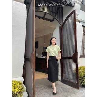 Áo thun nữ cổ tròn Mint Basic Tee Maxy Workshop