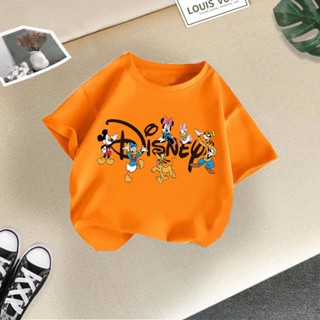 Áo Thun In Chữ Disney Giá Rẻ - Vải Thun Cotton Thoáng Mát, Dành Cho Bé Trai và Bé Gái, Size Từ 10kg - 32kg