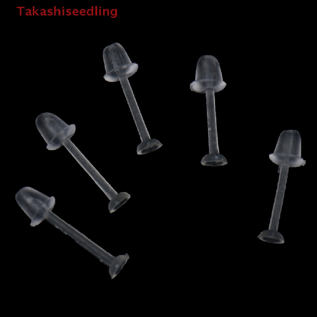 (Takashiseedling) Set 100 Bông Tai Nhựa Trong Suốt Và Sau Tai