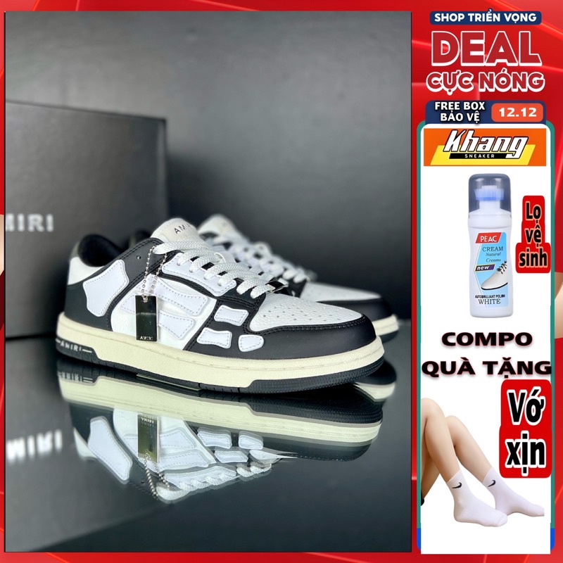 GIÀY THỂ THAO SNEAKER AMIRI TRẮNG ĐEN ĐẾ NGÀ PHONG CÁCH CỖ ĐIỂN | TẶNG KÈM BỘ QUÀ TẶNG GIÁ TRỊ