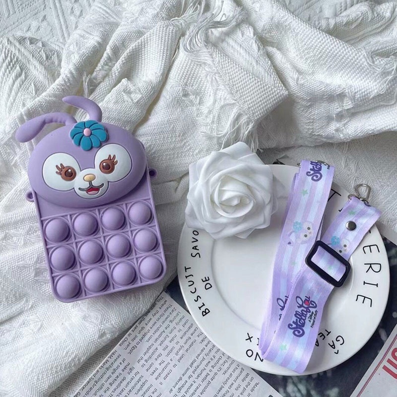 Bololo Túi Đựng Son Môi Chìa Khóa Tiền Xu Bằng Silicon Hình Vuông Xingdelu rat Dễ Thương Và Thời Trang