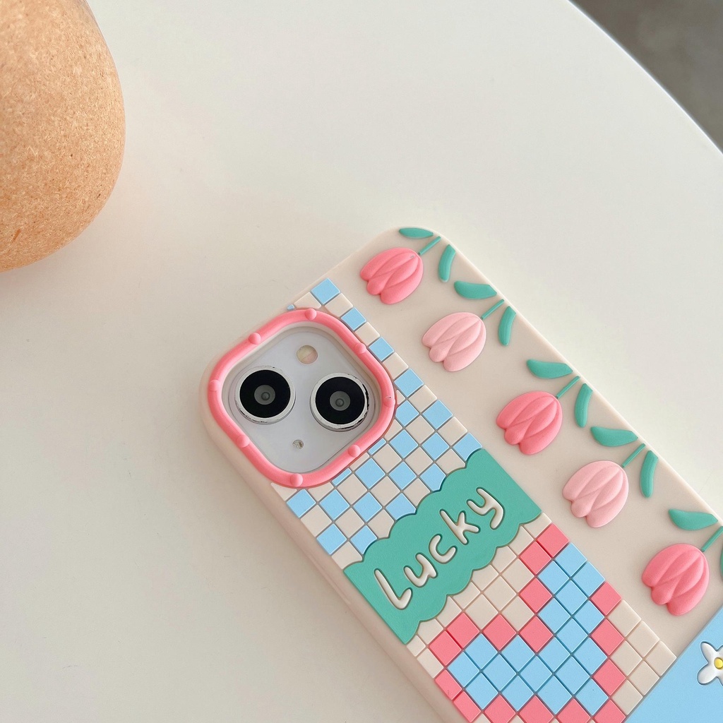 Ốp Điện Thoại Silicon tpu Mềm Hình Hoa Tulip Cho iPhone 11 13 12 14 Pro Max XS Max X XR 7 8 +