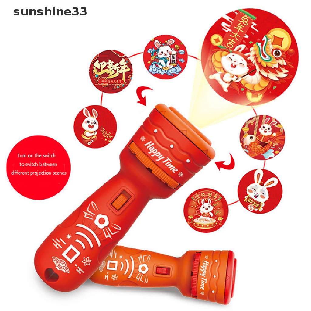 Đèn Pin Chiếu Đồ Chơi Hình Thỏ Năm Mới Của Trung Hoa