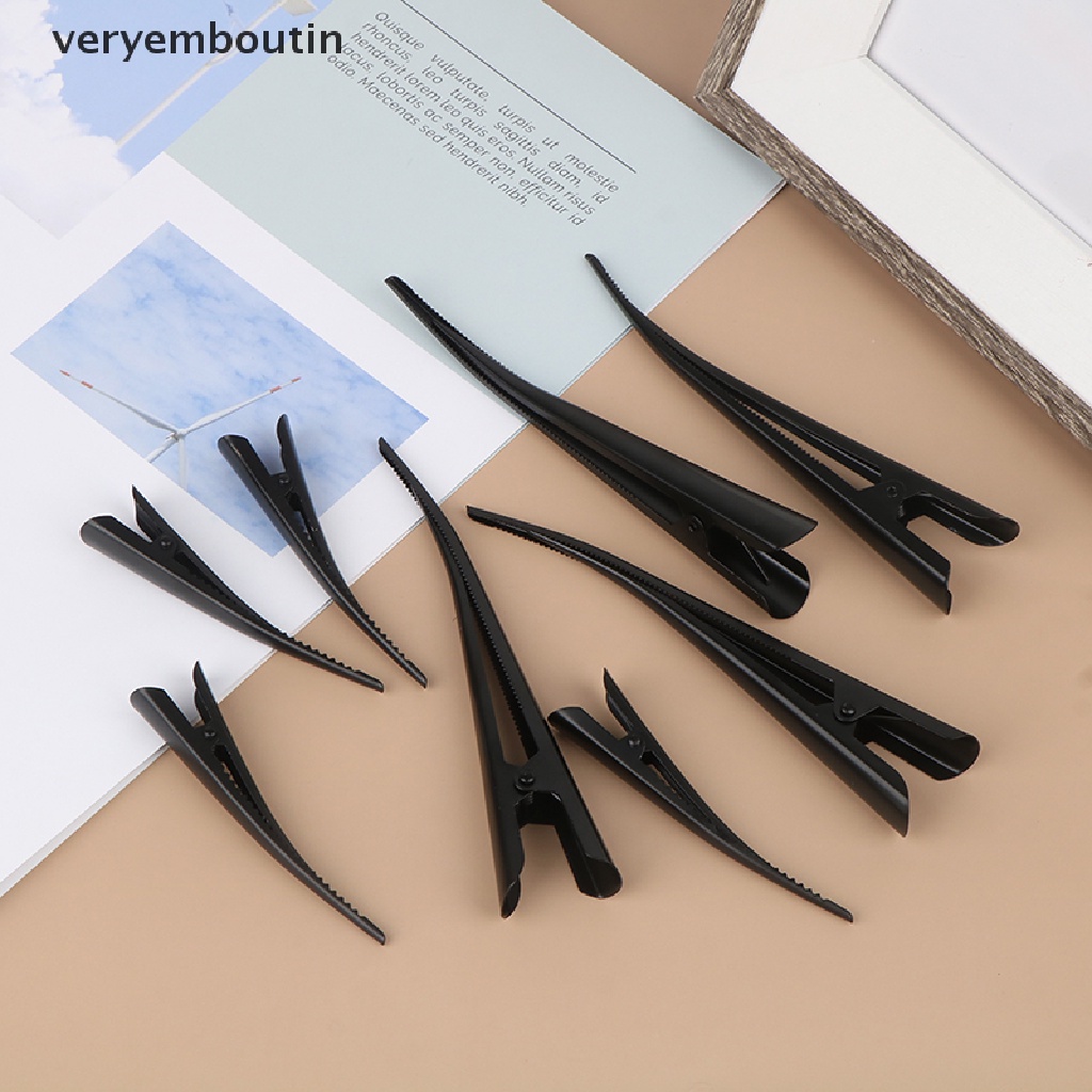 Set 4 Kẹp Tóc Mỏ Vịt Dài 12.5cm Bằng Kim Loại Màu Đen