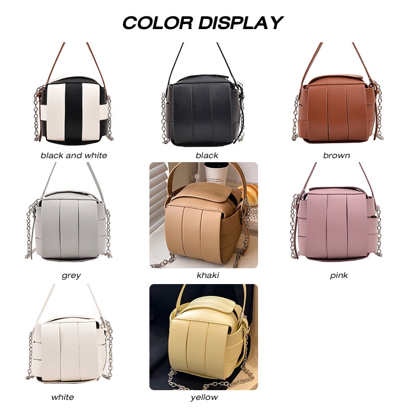 MISCHA Túi Xách Da PU Đeo Vai Phối Màu Tương Phản Phong Cách Hàn Quốc Thời Trang Cho Nữ