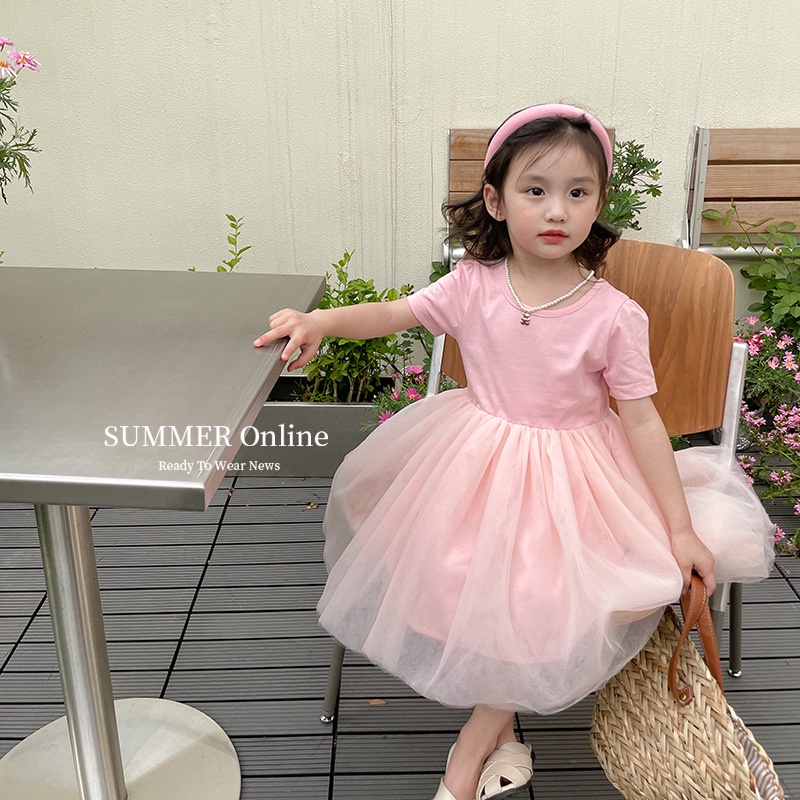 Váy công chúa trẻ em từ 8-35kg kiểu váy múa bale mùa hè tiểu thư sành điệu chính hãng Ambb Kids mã V111