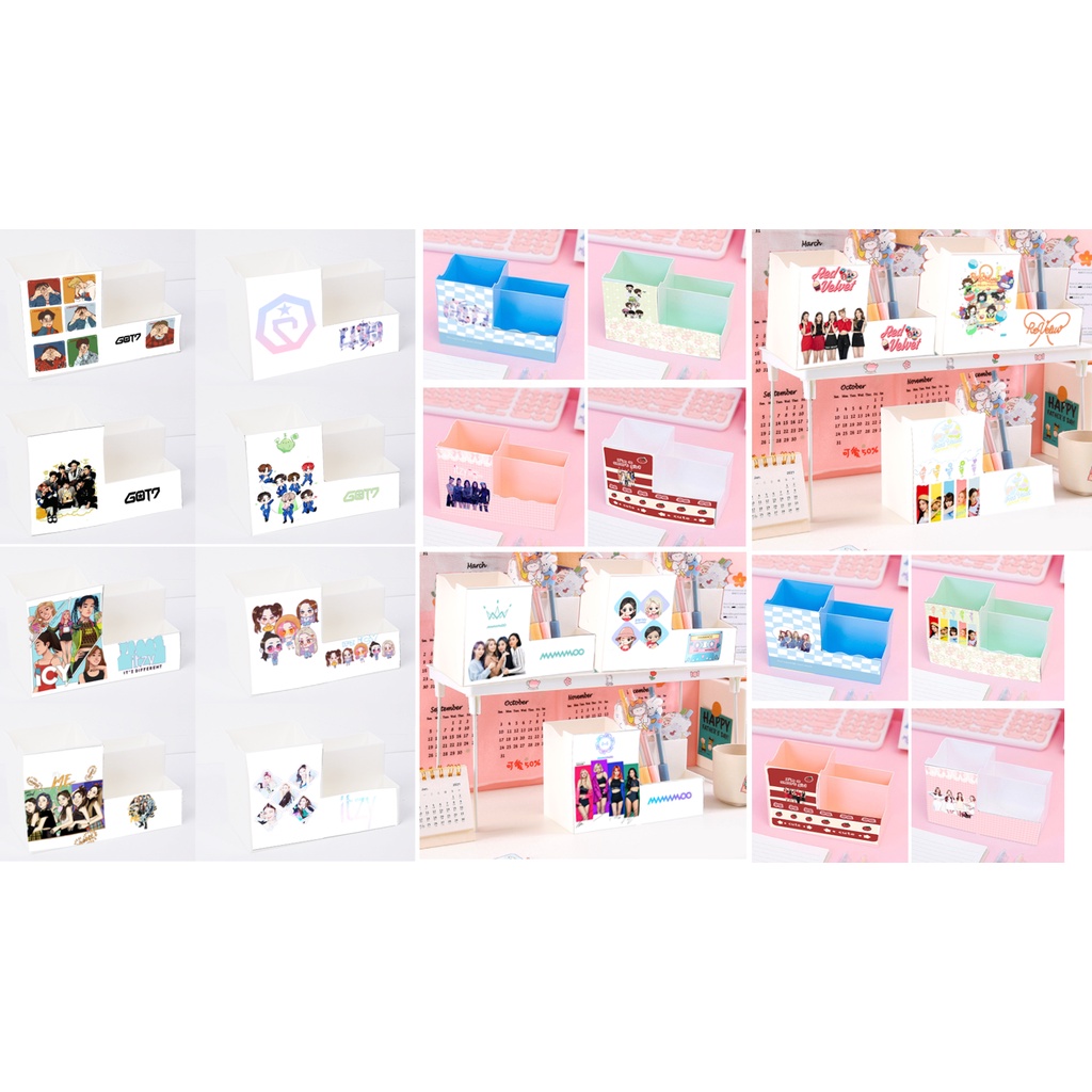 Ống cắm bút vuông pastel blackpink CBV1 ống đựng đồ văn phòng idol bangtan jack sơn tùng GOT7 MAMAMOO ITZY RED VELVET