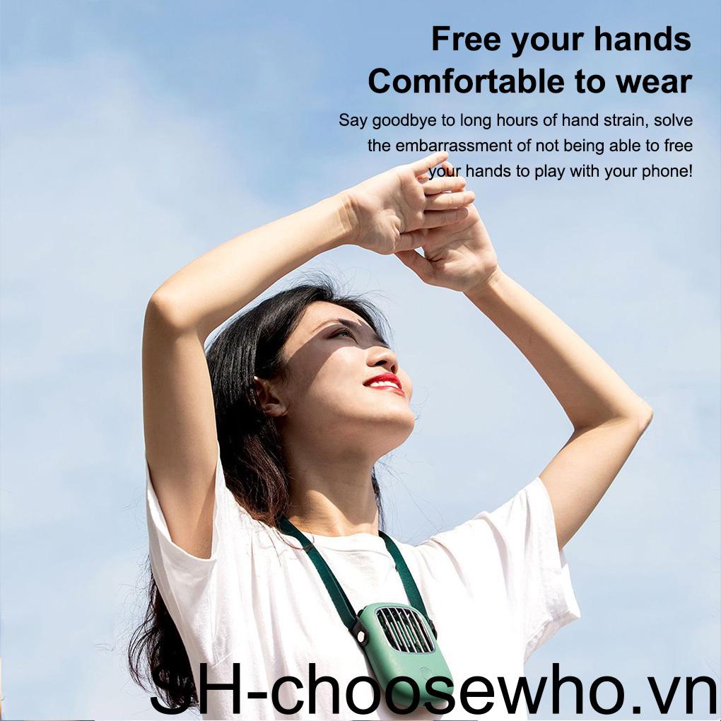 Quạt Đeo Cổ 3 Tốc Độ Có Thể Sạc Lại Không Dây Tiện Dụng
