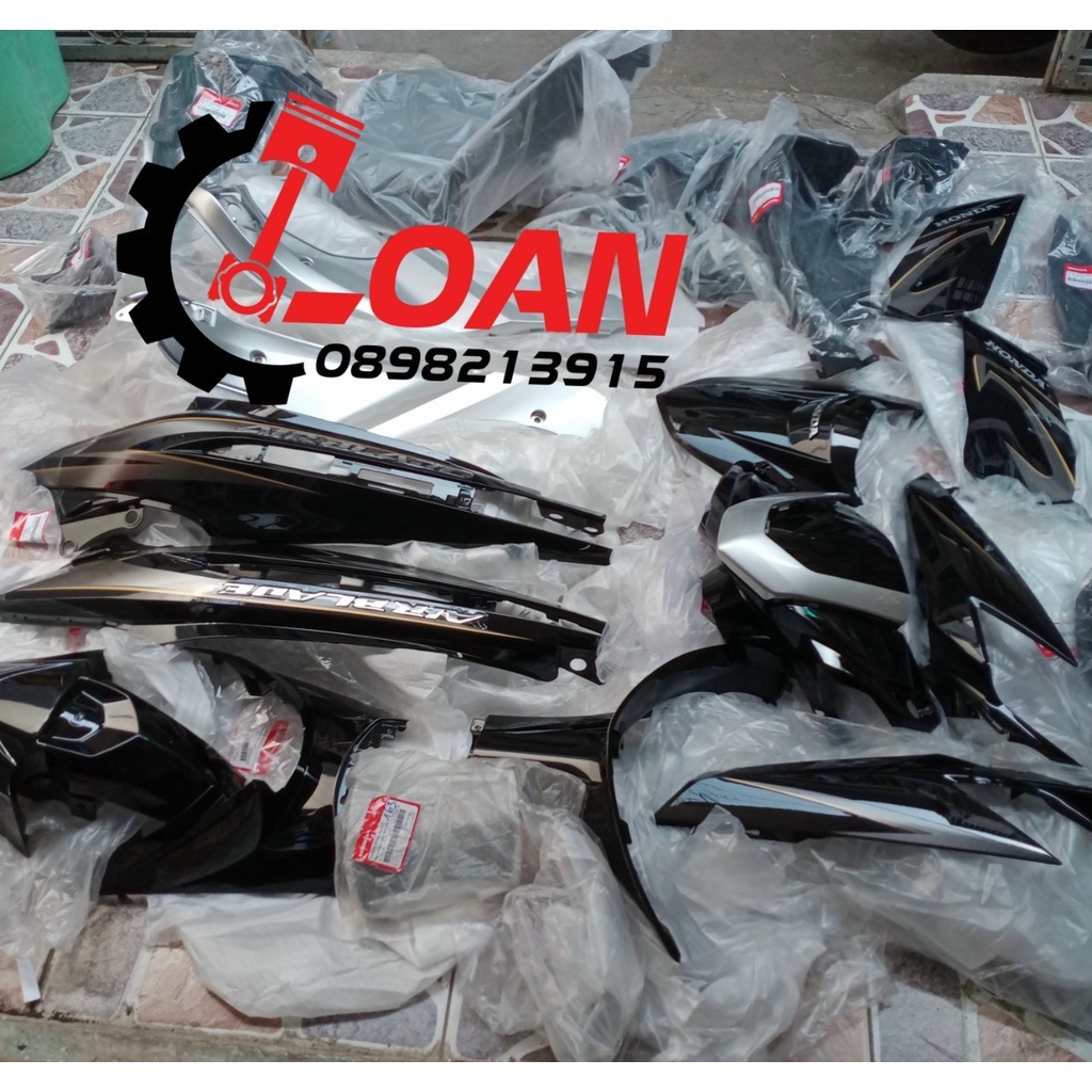 Dàn áo Air blade đời 2010 FI màu đen full nhựa màu và nhựa nhám luôn tem hàng zin chính hãng - VJC SÀI GÒN