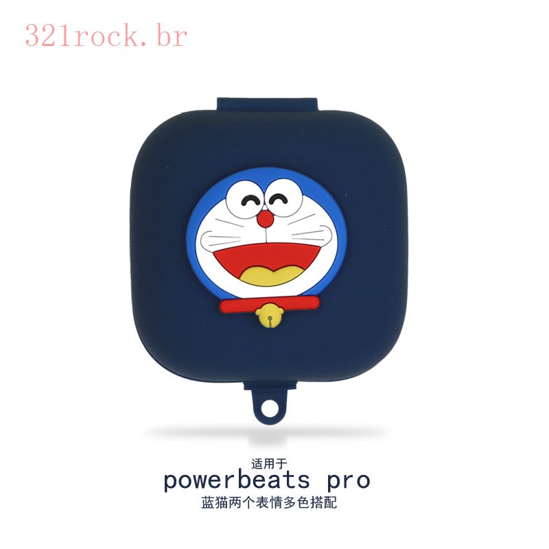 Vỏ Bảo Vệ Hộp Sạc Tai Nghe Bluetooth Powerbeats Pro Bằng Silicon Mềm Hình Mèo Mập Xanh Dương Dễ Thương Phù Hợp Cho Beat