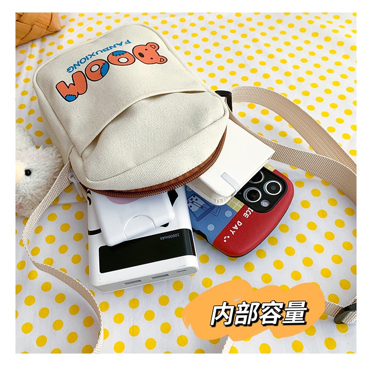 Túi Đeo Chéo Vai Bằng Vải Canvas Thời Trang Dễ Phối Đồ Phong Cách Harajuku Cho Nữ