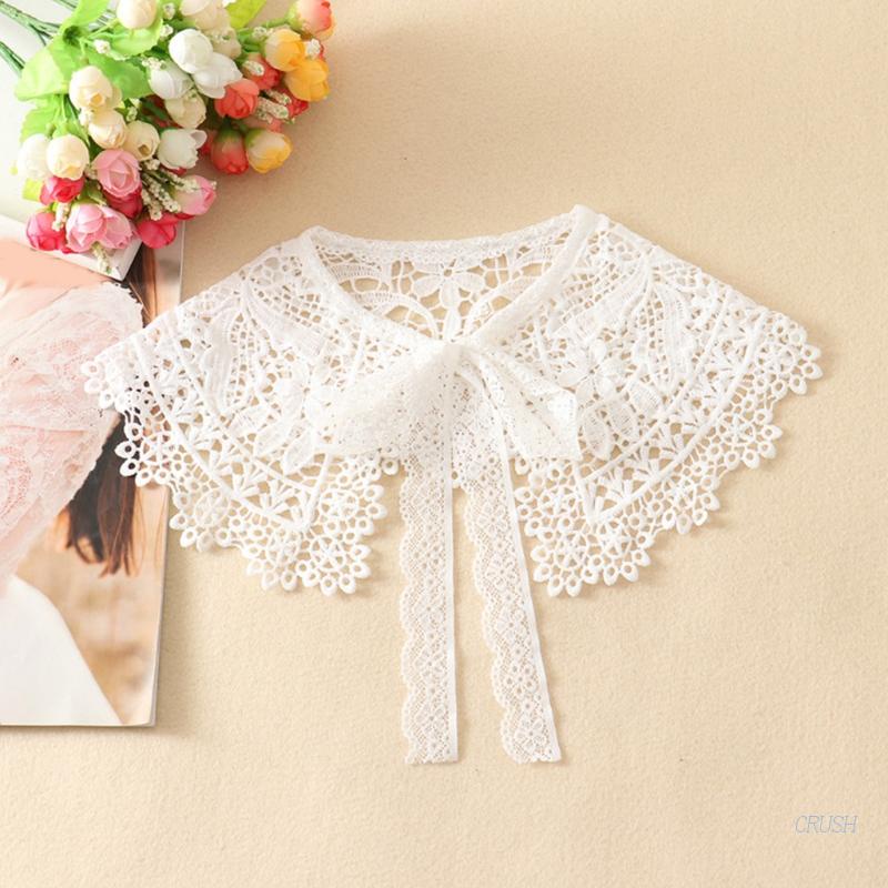 Cổ Áo Giả Thắt Nơ Thêu Ren Hoa Thời Trang Xuân Thu