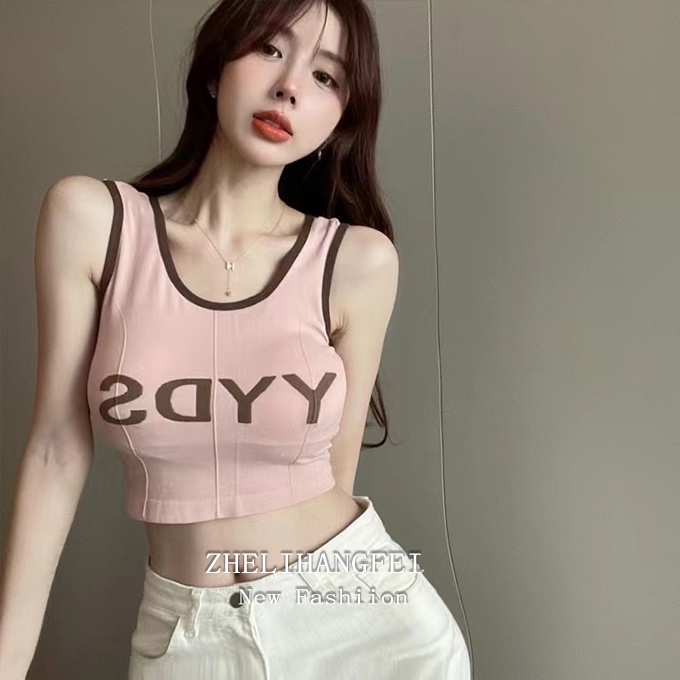 ZHELIHANGFEI Áo Croptop Sát Nách Hở Eo Quyến Rũ Dễ Phối Đồ Thời Trang Cho Nữ