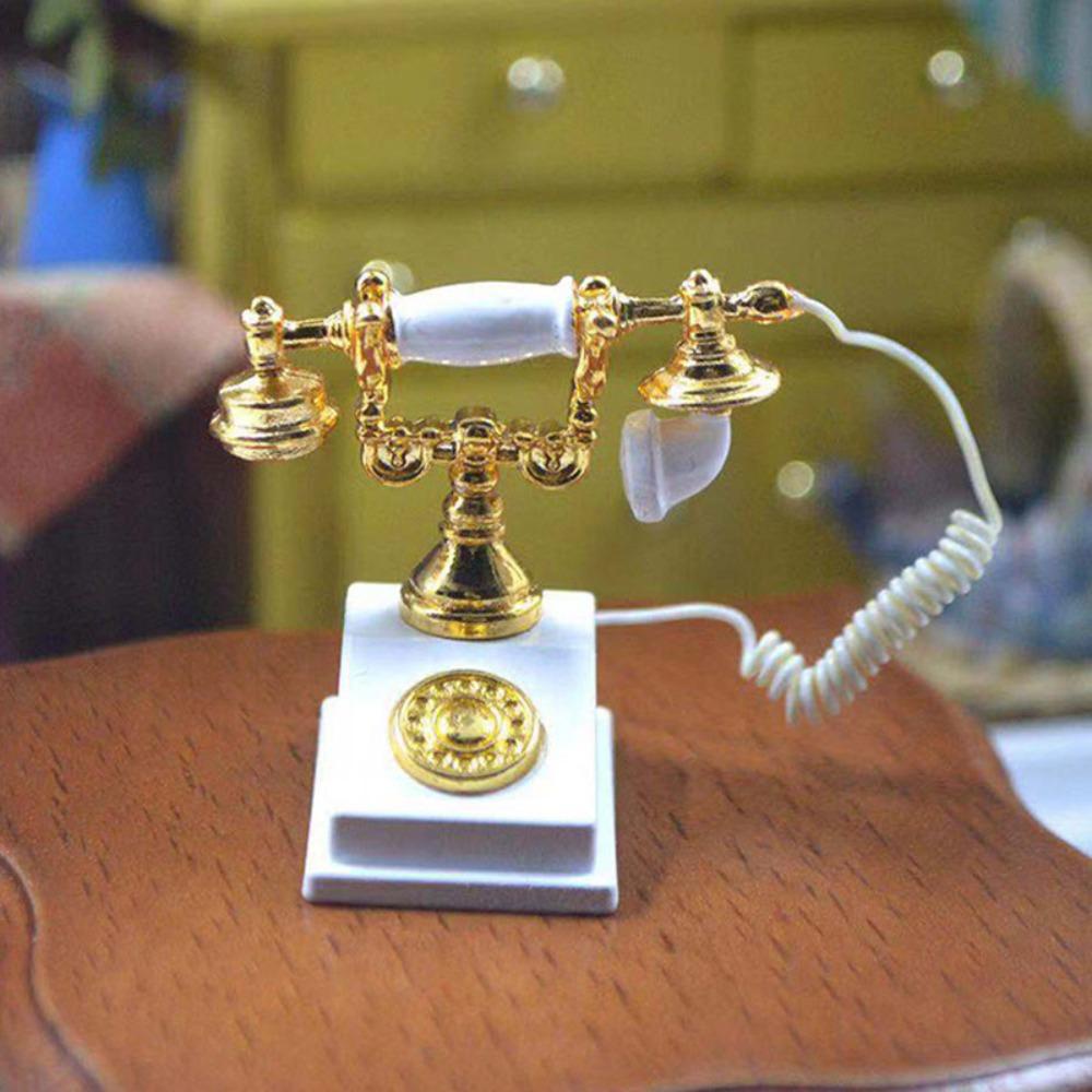 Điện Thoại AARON1 Mini Phong Cách Vintage Tỉ Lệ 1: 12 Dùng Để Trang Trí Nhà Búp Bê