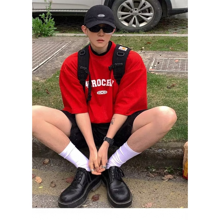 Áo Thun plus Size Tay Ngắn Dáng Rộng Đơn Giản Phong Cách Nhật Bản Cho Nam