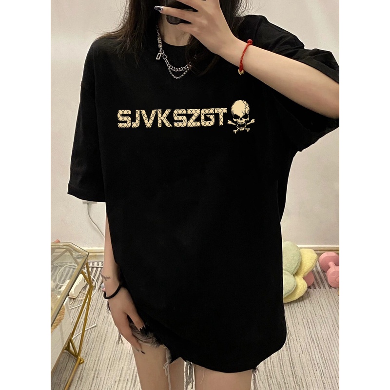 Áo Thun Ngắn Tay Dáng Rộng In Chữ Phong Cách Vintage Thời Trang Mùa Hè Mới Cho Nữ