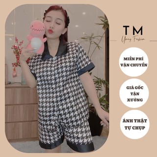 Bộ Đồ Ngủ Pijama kẻ ziczac chất Kate Bộ Đùi- Min Pijama