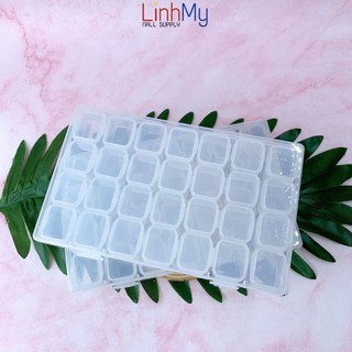 Khay 28 ô đựng đá charm hoa bột - khay đựng phụ kiện 28 ô