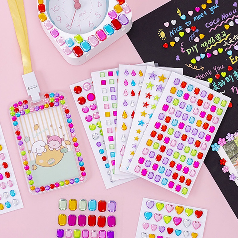 Miếng Dán Trang Trí Album Ảnh Bằng Acrylic Đính Đá Lấp Lánh Độc Đáo DIY