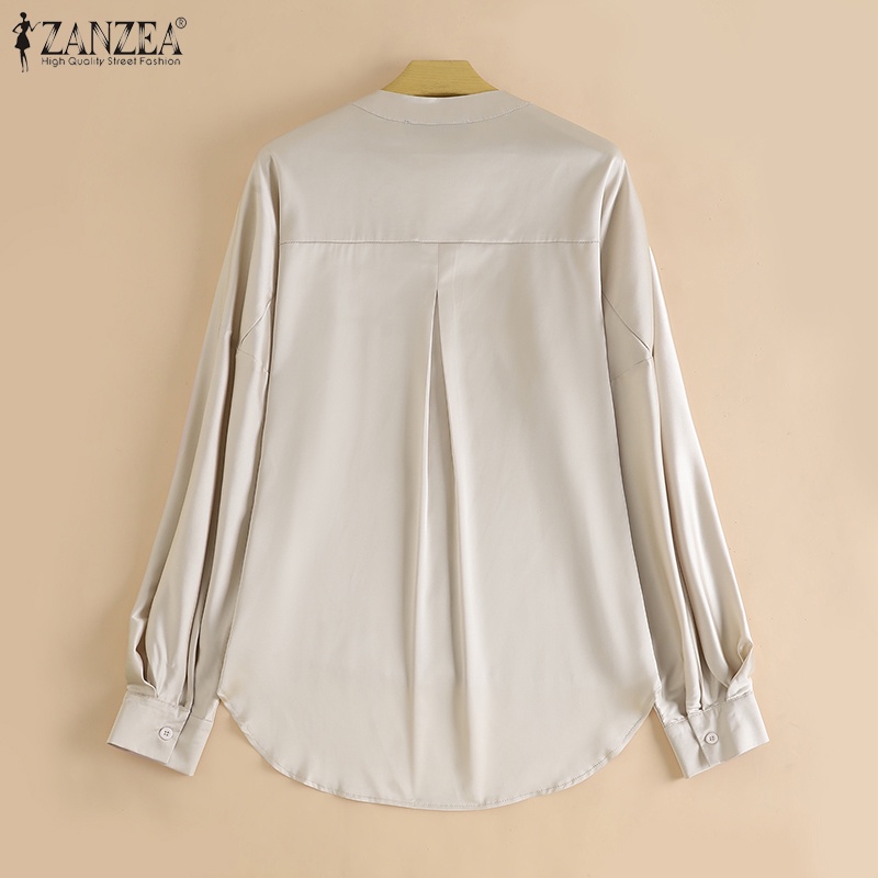 Zanzea Áo Sơ Mi Tay Dài Cổ Chữ V Thời Trang Quyến Rũ Cho Nữ